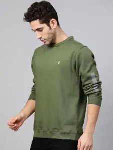 Allen Solly Sport Men Olive Green Solid Sweatshirt