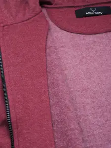 Allen Solly Men Red Melange Hooded Sweatshirt