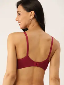 DressBerry Maroon & Black Colourblocked Non-Wired Non Padded Everyday Bra PM-SC-DT-06