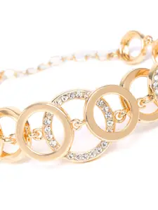 YouBella Gold-Plated Stone Studded Link Bracelet