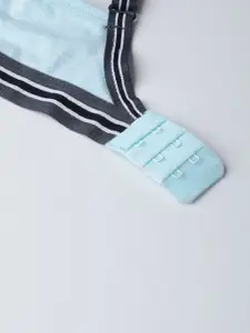 Mast & Harbour Blue Solid Non-Wired Lightly Padded Everyday Bra DRMS-077A