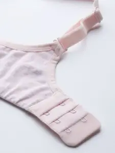 Mast & Harbour Pink Self Design Non-Wired Lightly Padded T-shirt Bra MNH-BRA-DRMS-065A