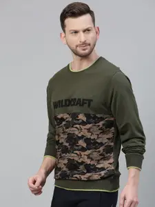 Wildcraft Men Olive Green Printed 4 Sweatshirt