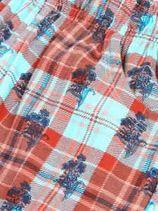 Sweet Dreams Girls Mint Green & Rust Orange Self Design Night Suit