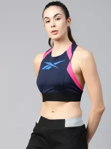 Reebok Women Blue Workout Lightly Padded Training Bra GL2761