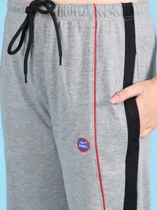 MACK JONNEY Women Grey Melange & Black Solid Lounge Pants