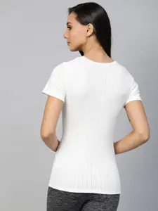 Marks & Spencer Women Off-White Pack of 2 Self-Striped Thermal Tops