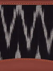 ZOUK Women Black & White Printed Vegan Leather Zip Around Wallet