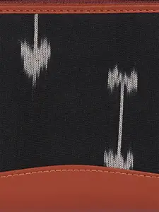 ZOUK Women Black & White Printed Vegan Leather Zip Around Wallet