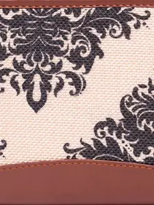 ZOUK Women Peach-Coloured Printed Vegan Leather Zip Around Sustainable Wallet