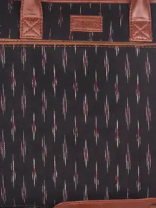 ZOUK Men Black Printed Vegan Leather 16 Inch  Laptop Bag