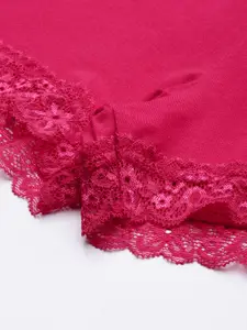 zebu Women Pink Solid Night suit