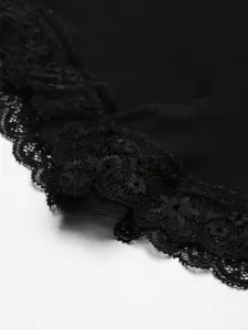 zebu Women Black Solid Night suit