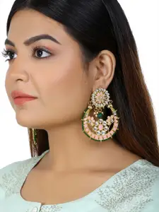 KARATCART Pink & Gold-Toned Classic Chandbalis