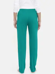 zebu Women Yellow & Green Solid Lounge Pants