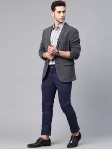 Allen Solly Men Grey & Black Sport Fit Striped Casual Shirt