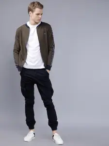 The Indian Garage Co Men Olive Green Solid Sweatshirt