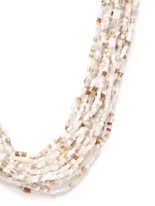 RICHEERA White Gold Plated Beaded Necklace