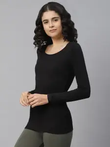 Marks & Spencer Women Black Solid Thermal Top