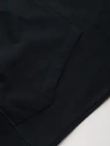 Park Avenue Men Navy Blue & Maroon Slim Fit Colourblocked Hooded Sweatshirt