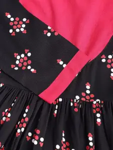 Sangria Girls Ethnic Motif Printed A Line Dress