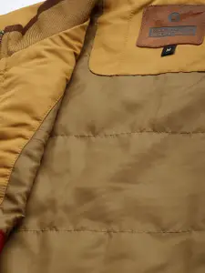 Louis Philippe Men Mustard Yellow Solid Bomber