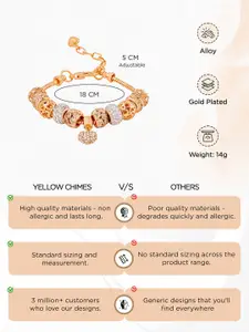 Yellow Chimes Gold-Plated Handcrafted Charm Bracelet