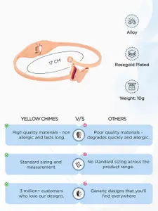 Yellow Chimes Rose Gold-Plated Cuff Bracelet