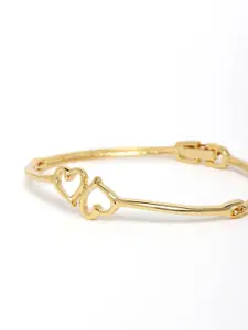 Estele Gold Heart Shaped Bangle-Style Bracelet