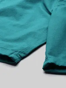Roadster Men Teal Blue Solid Regular Fit Regular Shorts