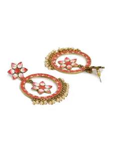LAIDA Pink & Gold Plated Floral Drop Earrings
