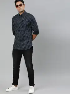 Tommy Hilfiger Men Navy Blue Slim Fit Floral Ditsy Printed Casual Shirt