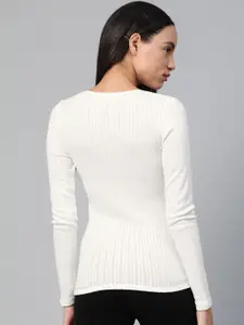 Marks & Spencer Pack of 2 Women White Self Design Thermal Top