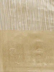 Saree mall Beige & Brown Striped Bhagalpuri Saree
