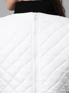 SASSAFRAS Women White Quilted Shift Dress