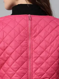 SASSAFRAS Women Pink Quilted Shift Dress