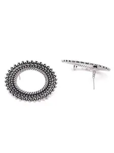 AccessHer Oxidized Silver-Plated Circular Studs