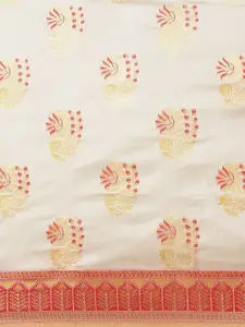Saree mall Off-White & Golden Woven Design Kasavu Saree