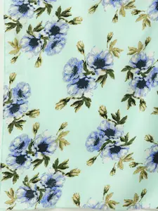 DressBerry Women Sea Green & Navy Blue Printed Scarf