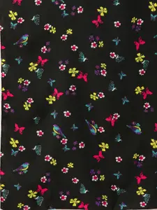 DressBerry Women Black & Multicoloured Printed Scarf