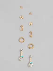 Accessorize Set of 10 Gold-Toned Earrings
