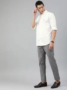 Louis Philippe Sport Men White Regular Fit Printed Casual Shirt