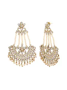 Estele Gold-Toned & White Contemporary Chandbalis