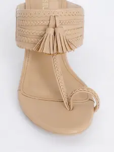 Vishudh Women Beige Solid Block Heels