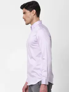 SELECTED Men Purple Slim Fit Solid Casual Shirt