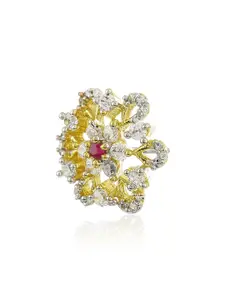 Estele White Gold Plated Antique Floral Studs