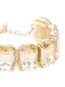 YouBella Beige Gold-Plated Stone Studded Bracelet