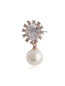 Estele Gold-Plated & White Classic AD Studded Drop Earrings