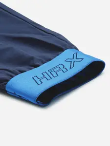 HRX By Hrithik Roshan Men Blue Typographic Slim Fit Mid-Rise Rapid-Dry Running Joggers