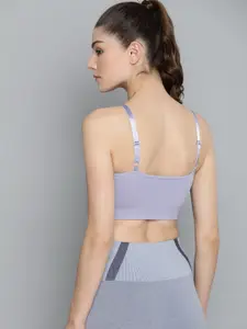 HRX By Hrithik Roshan Women Aleutian Solid Seamless Rapid-Dry Antimicrobial Yoga Sports Bra